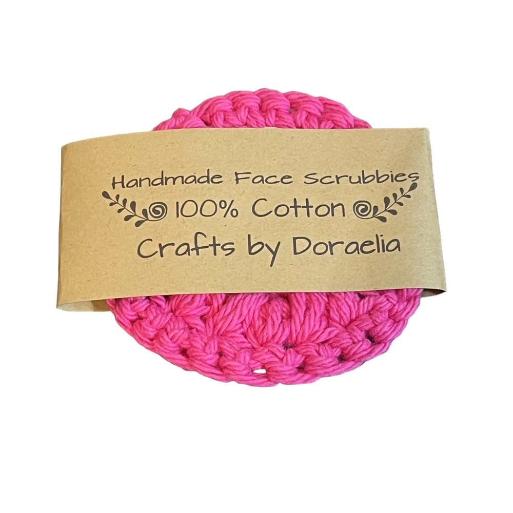 Handmade Face Scrubbie for Skincare 100% Cotton Pink Crochet